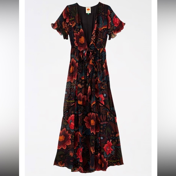 Farm Rio Black River Creatures Maxi Dress - Picture 4 of 13